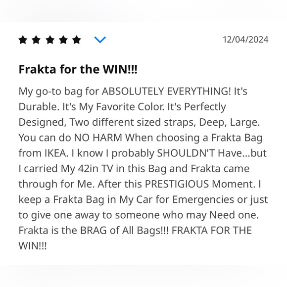 BRAND NEW FRAKTA 19 GALLON IKEA BAGS CAN USE THESE FOR ALMOST EVERYTHING! - Picture 11 of 12